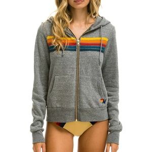 5 Stripe Hoodie Heather Grey